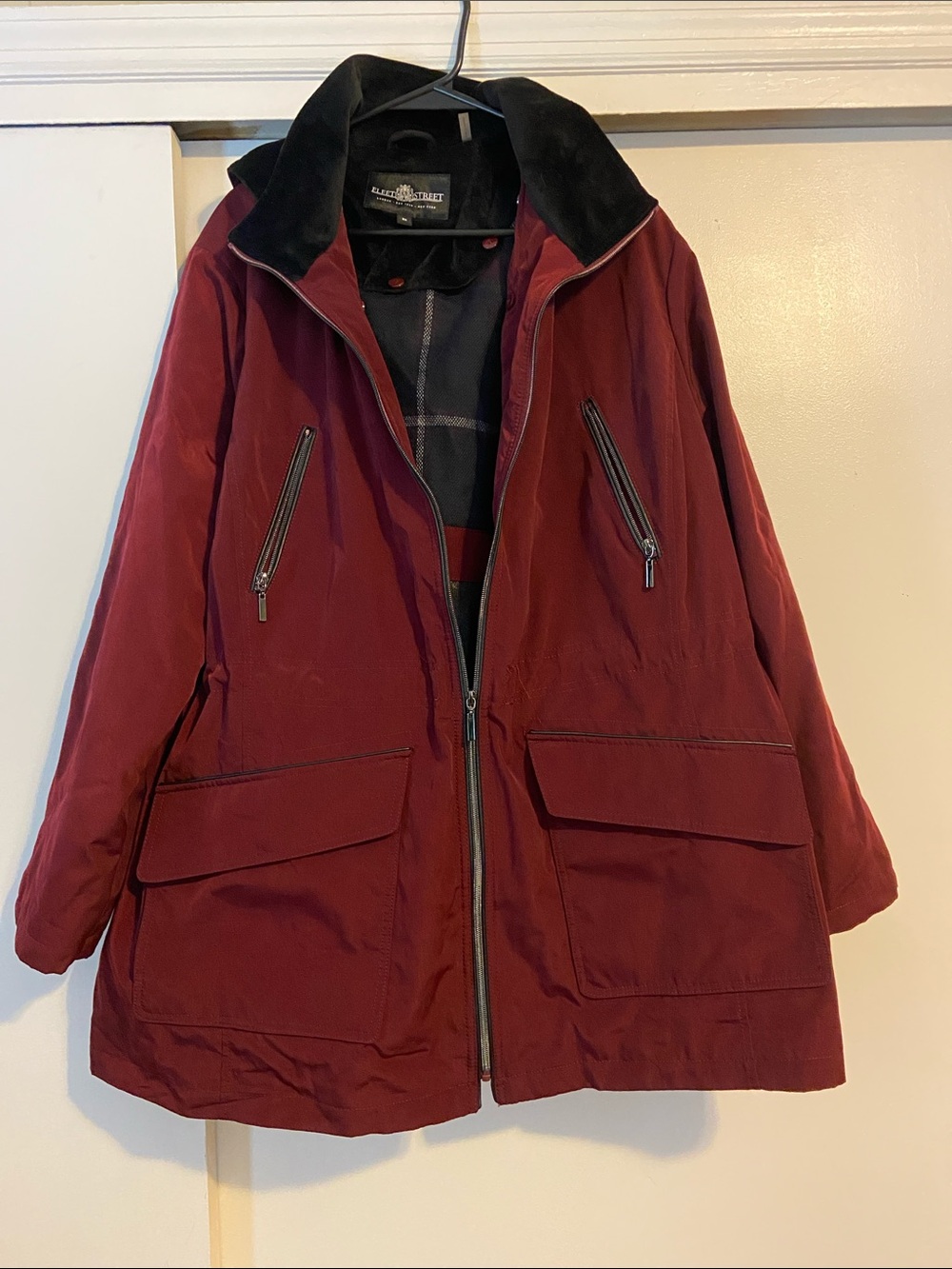 Fleet Street Women's Burgundy Zip-Front Coat 3x Like New !!